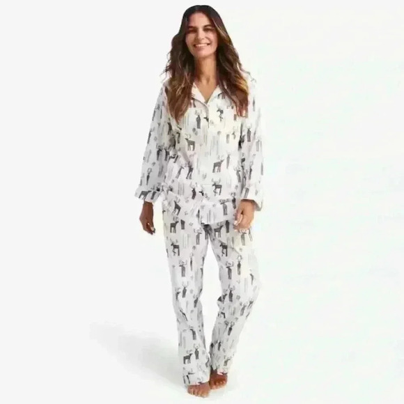 COMPANY STORE Cotton Flannel Women's Winter Pajama Set - Small - Picture 1 of 6